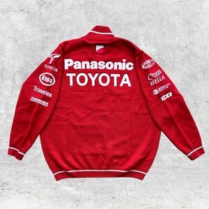 Panasonic Toyota F1 Racing Team Vtg Y2K Wool Half Zip Sweater Men’s Size (L)